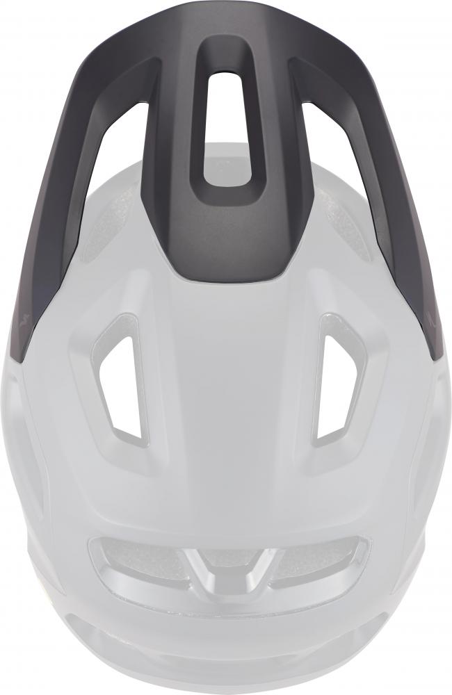 Specialized Tactic 4 MTB Helm M BLACK mit schwarzem Visier und Belüftungsöffnungen in der Frontalansicht.
