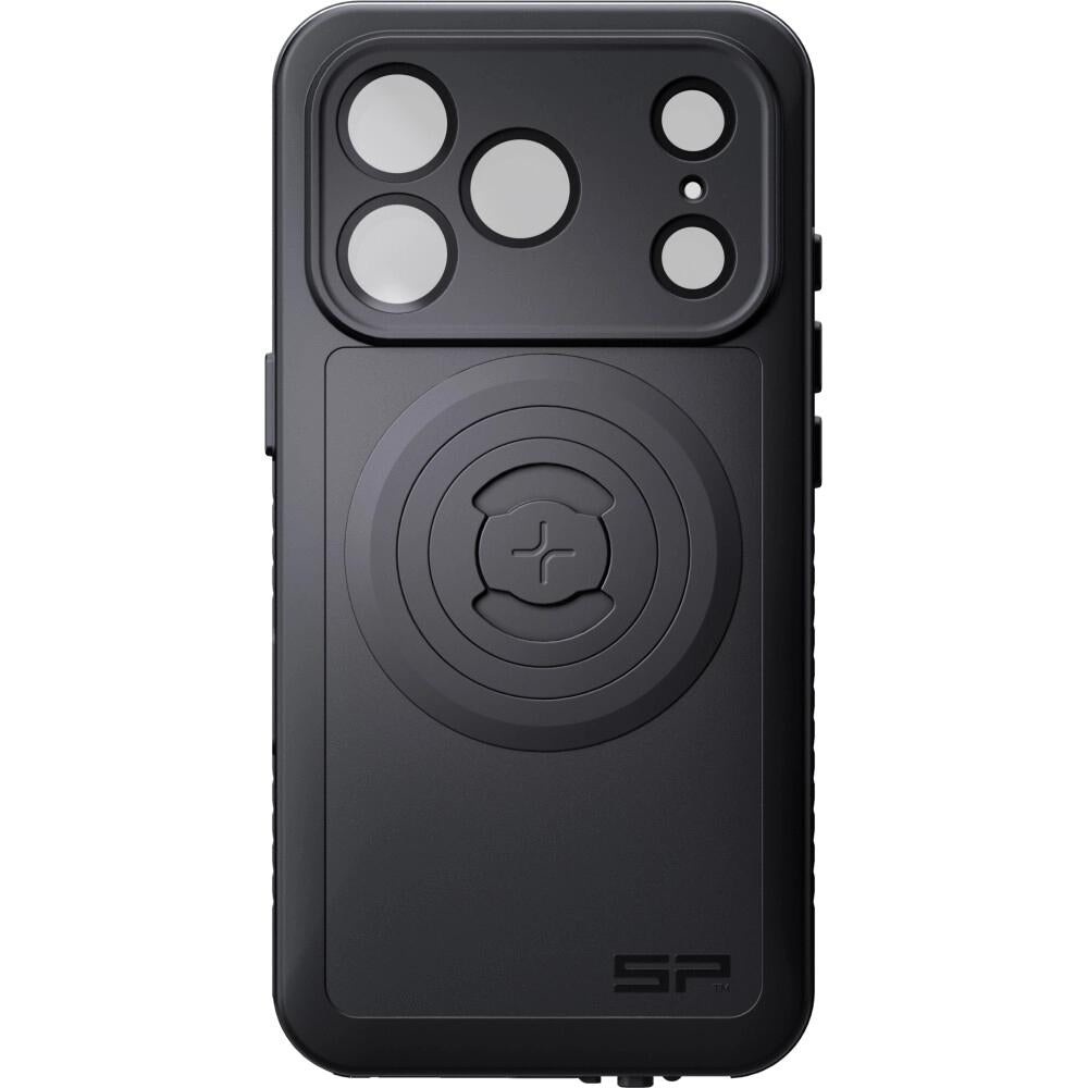 Schwarzes SP Connect Phone Case Xtreme für iPhone 17 Pro Max, wasserdichte Outdoor-Fahrrad-Schutzhülle.