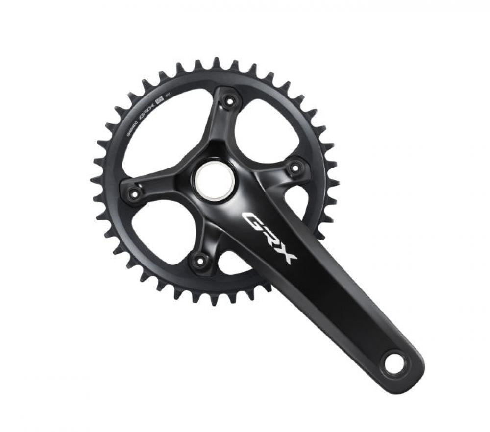 SHIMANO GRX FC-RX820-1 Kurbelgarnitur mit 40 Zähnen und 172,5 mm Kurbelarm in Schwarz.