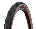 Schwalbe Smart Sam Performance Drahtreifen, vielseitiger MTB-Allroundreifen, schwarz mit brauner Flanke.