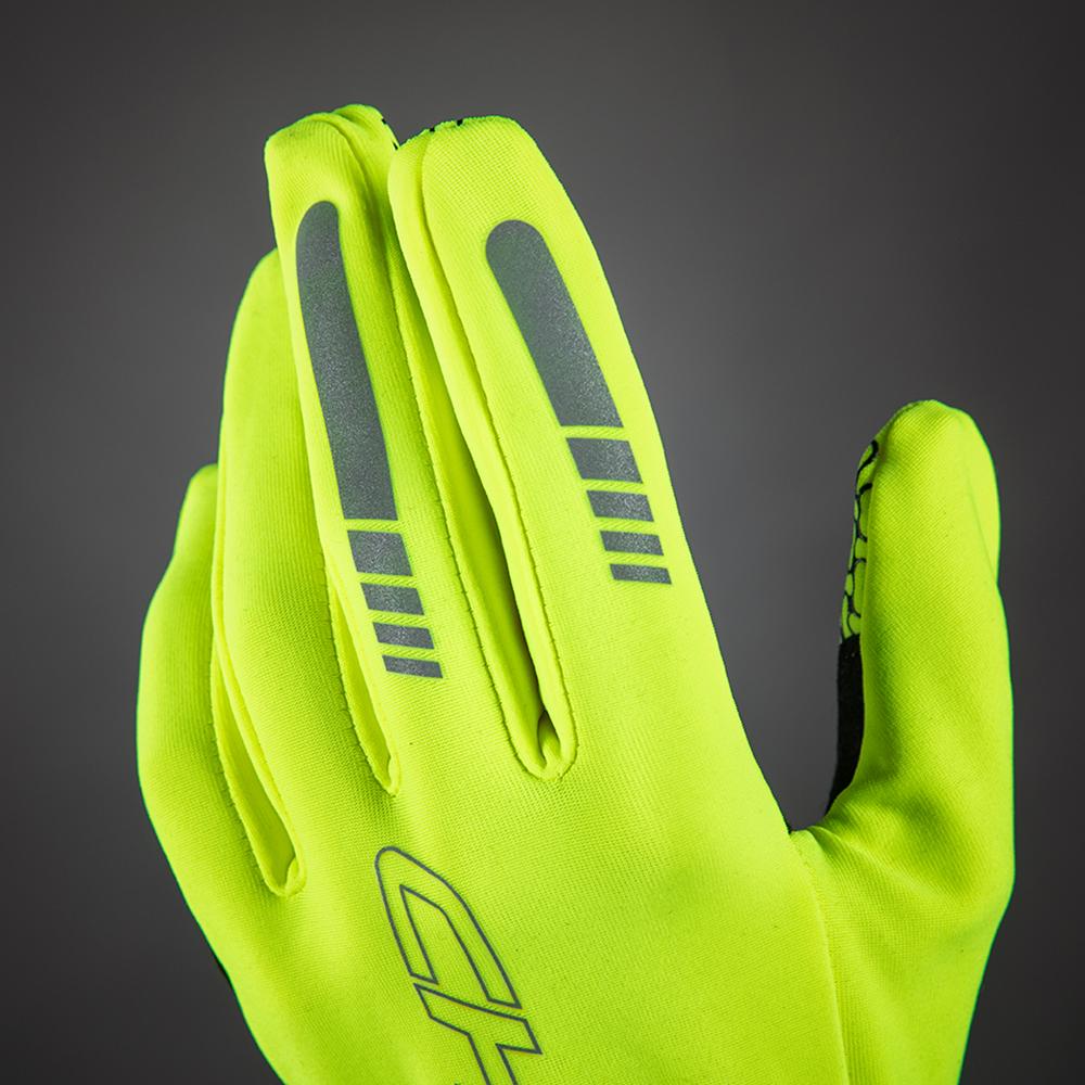 CHIBA Thermofleece - Radhandschuhe neongelb, atmungsaktiv, Touchfinger, Größe M
