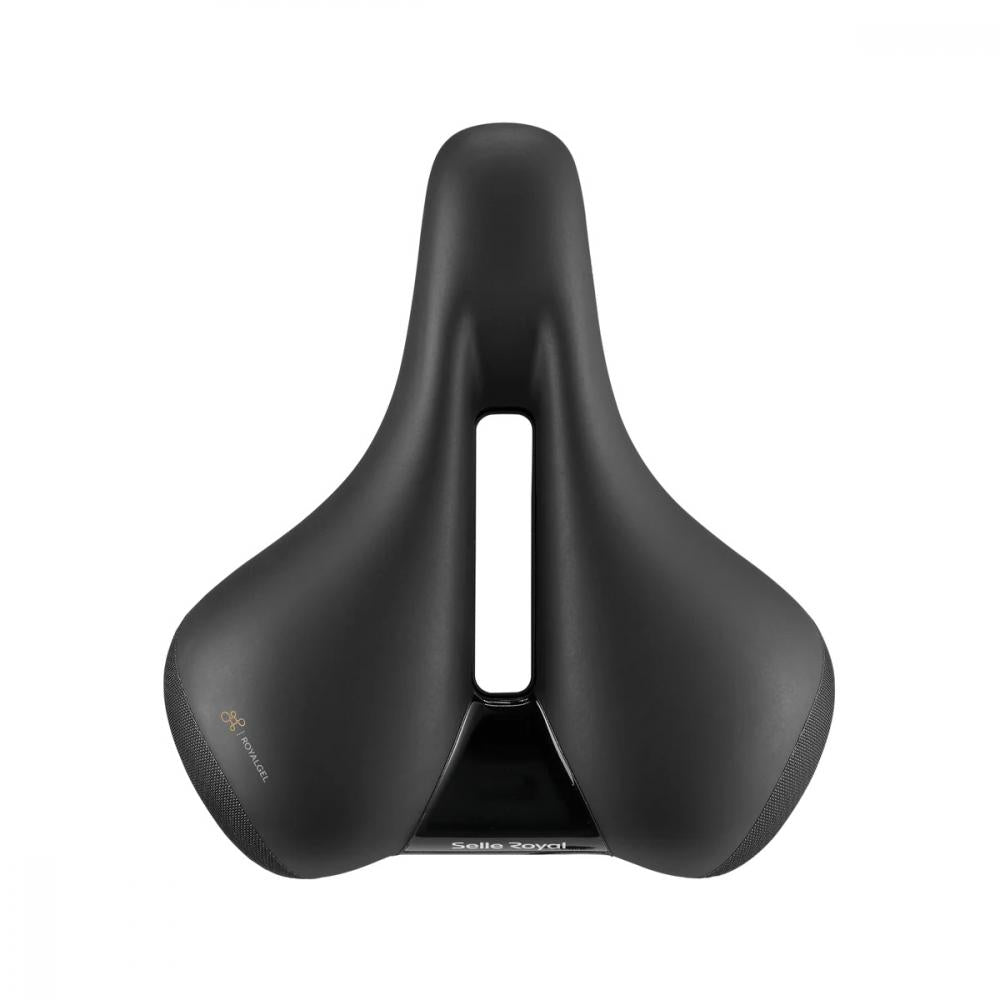 Selle Royal Ellipse Relaxed Unisex Fahrradsattel schwarz mit ergonomischer Aussparung.