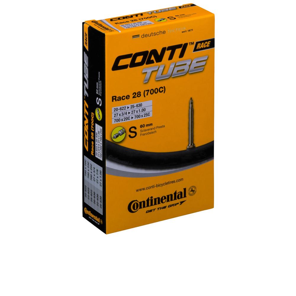 Continental Rennrad Schlauch 28 Zoll, 20-622 bis 25-630, 60 mm Sclaverand-Ventil, Conti Tube Race Verpackung.