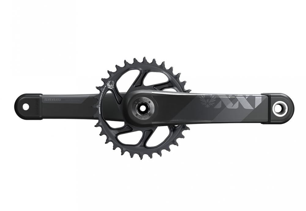 Leichte SRAM XX1 Eagle DUB Carbon-Kurbelgarnitur 170mm 34T grau für 1x12-Antriebe.