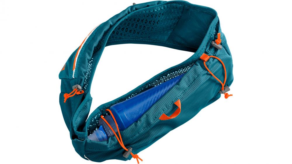 Camelbak Ultra Belt S/M Trinkgürtel 0,5 Liter Corsair Teal - ultraleicht, Quick Stow Flasche, 3D-Mesh, Handytasche, reflektierend