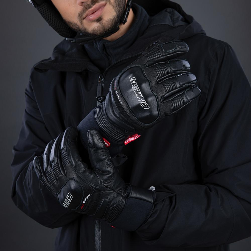 CHIBA Super Race - wasserdichte, winddichte Radhandschuhe, Größe 7, schwarz