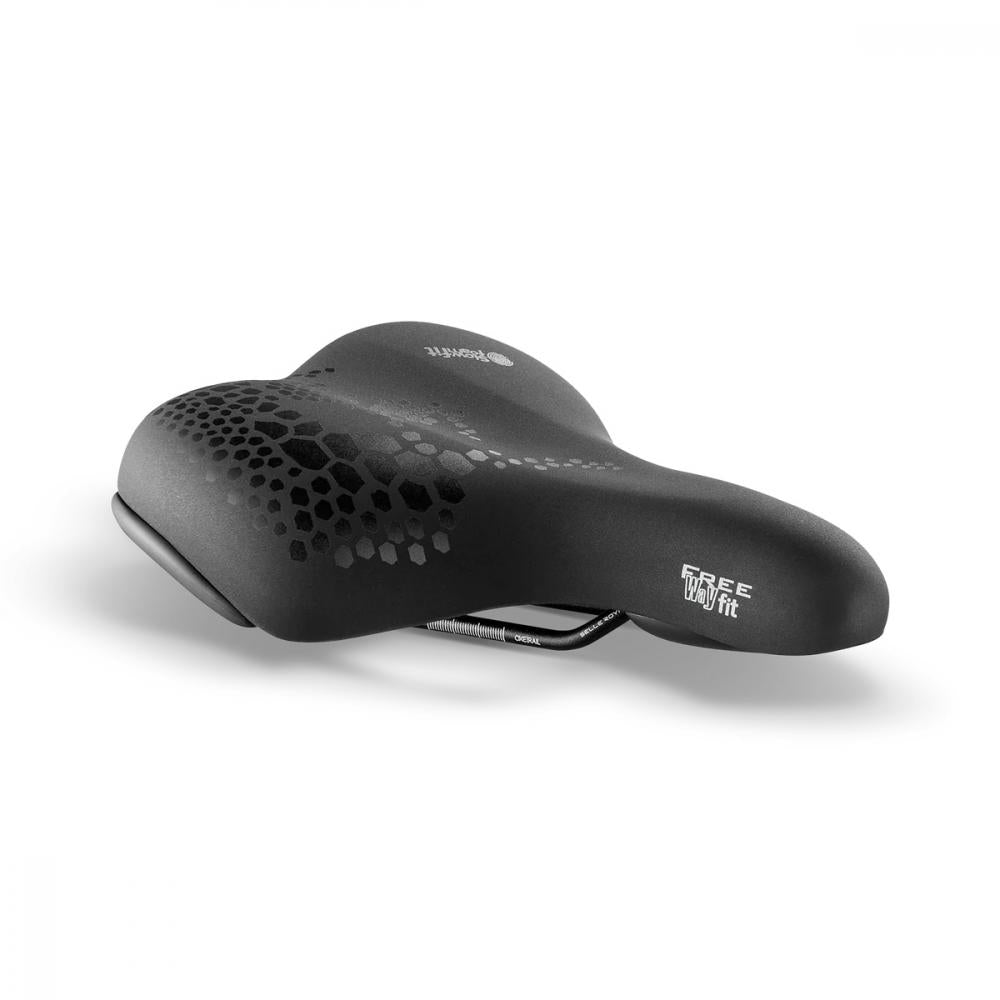 Schwarzer Selle Royal Freeway Fit Relaxed Fahrradsattel für maximalen Komfort in aufrechter Sitzposition.
