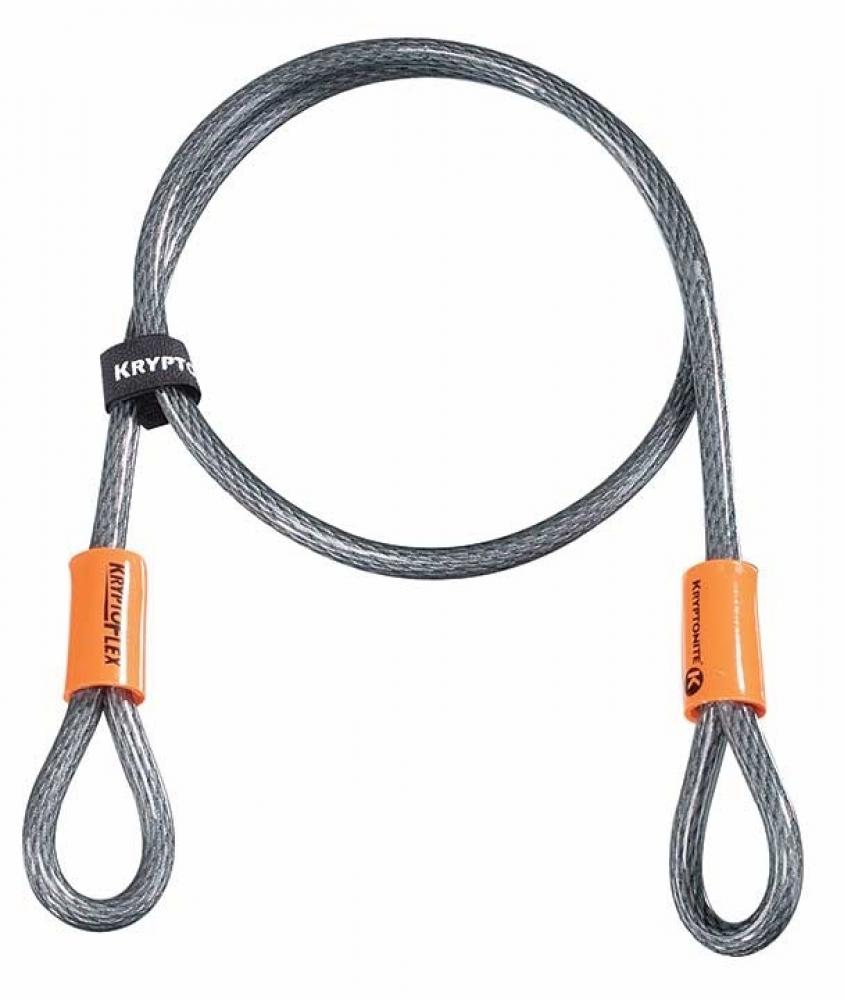 Kryptonite KryptoFlex 410 Endschlaufenkabel, 120cm, 10mm geflochtenes Stahlkabel mit Vinylschutz für Fahrradsicherung.