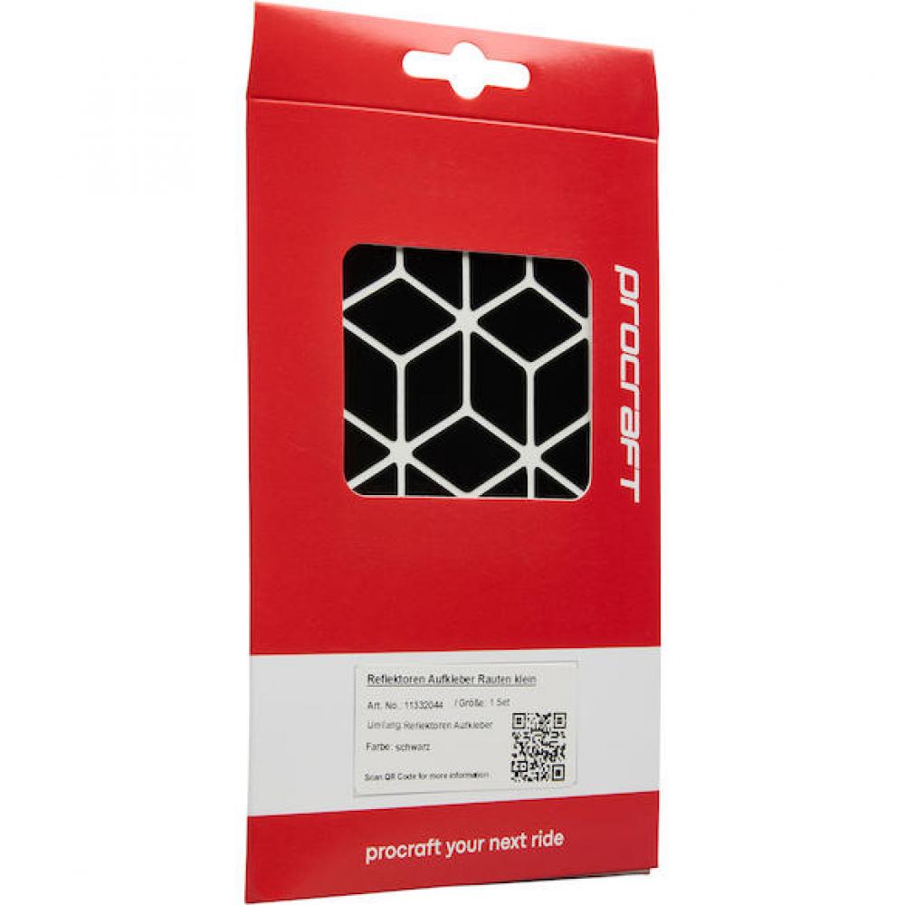 Procraft Reflektoren Sticker Set - Rauten Klein Schwarz - mehr Sichtbarkeit & Style
