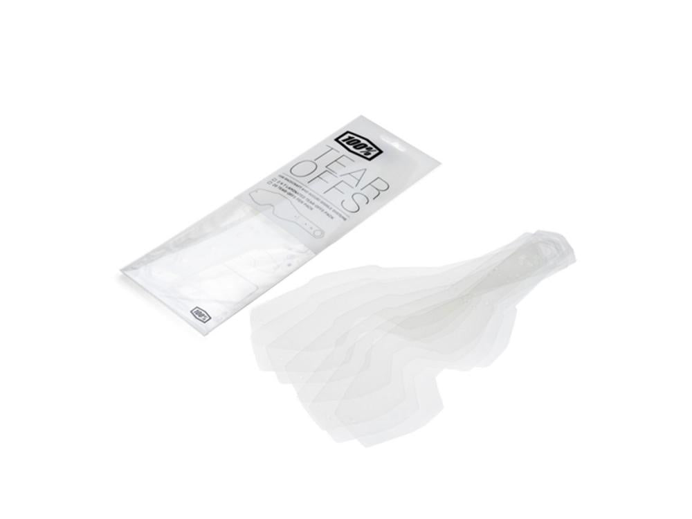 100% Standard Tear-Offs (20 pcs) unis no color - klare Sicht für Motocross-Brillen