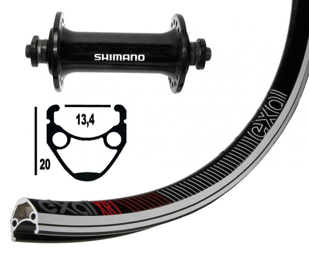 Bike-Parts Laufrad|Vorderrad 13-622 Tiagra schwarz Schnellspanner 32-Loch Exal XR-1 schwarz|silber ohne Ösen Nirosta-Speichen schwarz DD