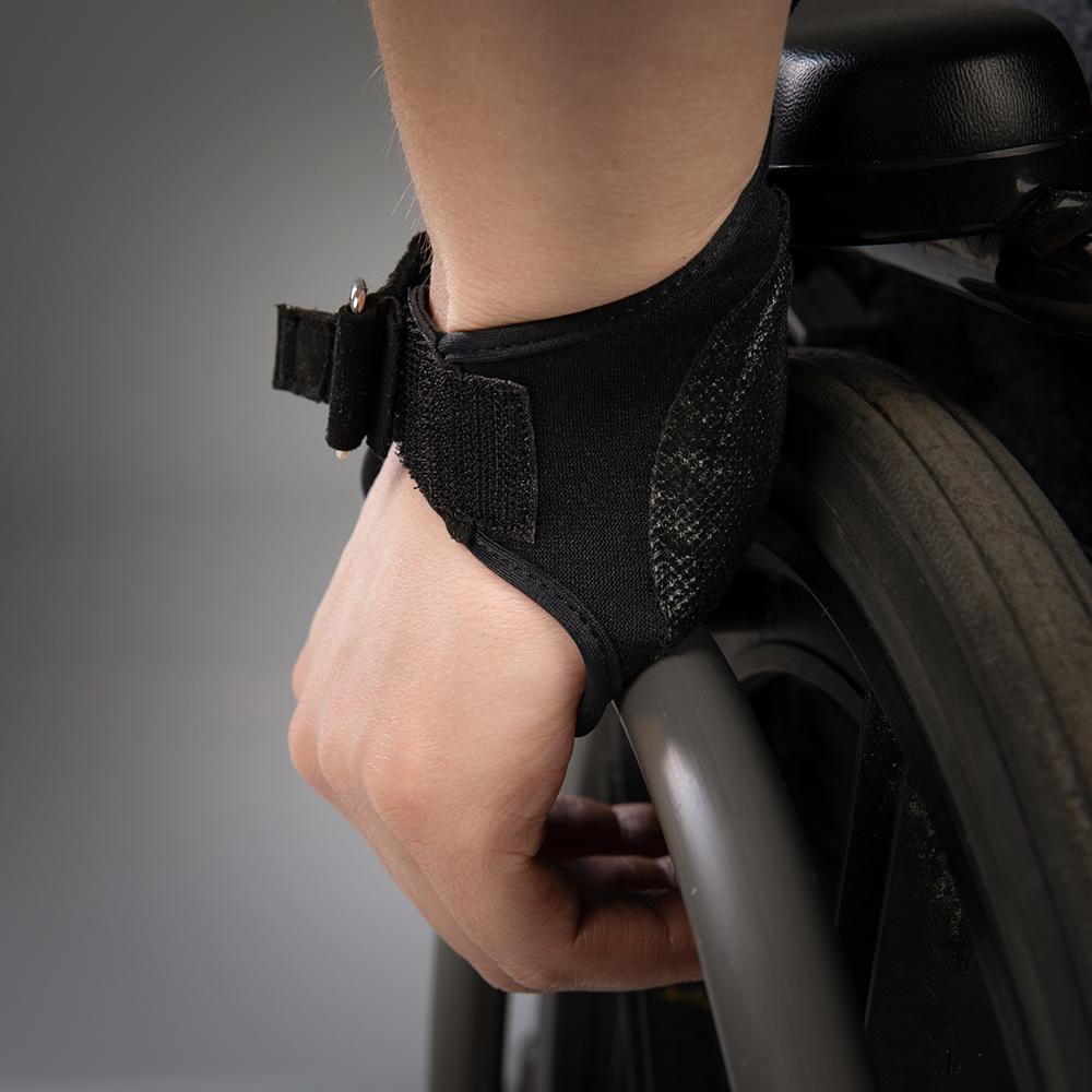 CHIBA Tetra - Rollstuhl-Handschuhe XXL schwarz mit Gelpolster & Aramid-Besatz