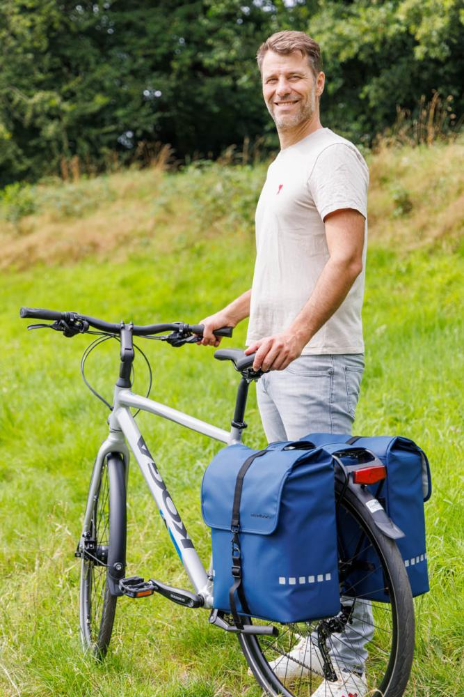 New Looxs Doppelpacktasche Odense Dark Blue 2x 18-20L Blue - geräumige Gepäckträgertasche