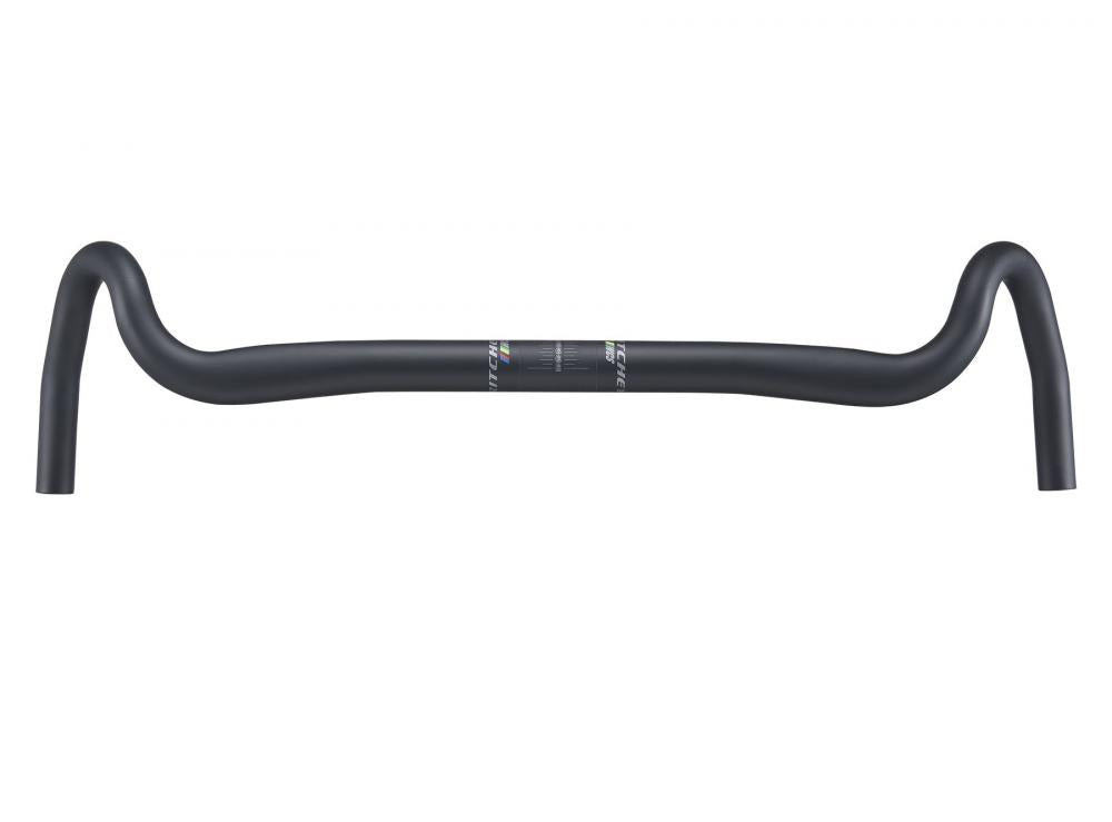 Schwarzer Ritchey WCS Beacon XL Drop Lenker aus Aluminium 7050, 31,8 mm Klemmung, 52 cm breit.