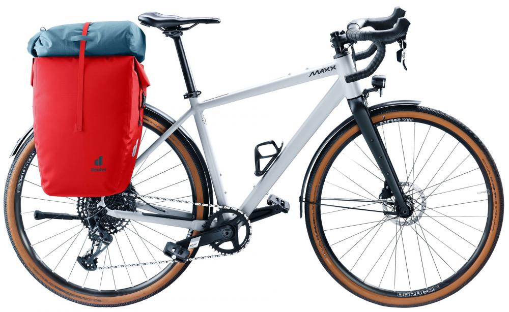 Deuter Visby 25+5 Fahrradtasche 25 Liter - wasserdicht mit BagFix-Halterung in Cherry-Rot