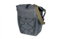 Basil Navigator Storm L Fahrradtasche, 25-31L, wasserdicht, schwarz, Hook-On-System, reflektierende Details, ideal für E-Bikes und Citybikes