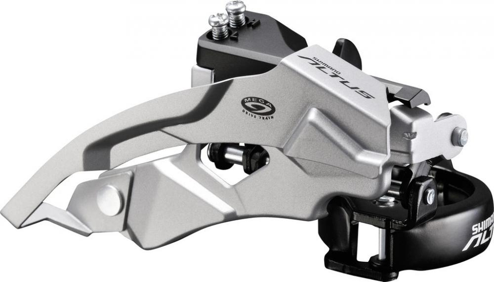 SHIMANO ALTUS FD-M370 3-fach Umwerfer (MTB/Trekking) Dual-Pull. Präzise Frontschalt-Performance, silber/schwarz.