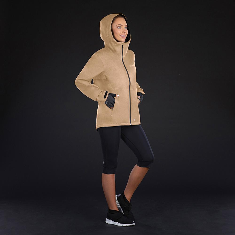 CHIBA Rainjacket Damen - 100% wasserdicht, winddicht & atmungsaktiv, 3XL, beige