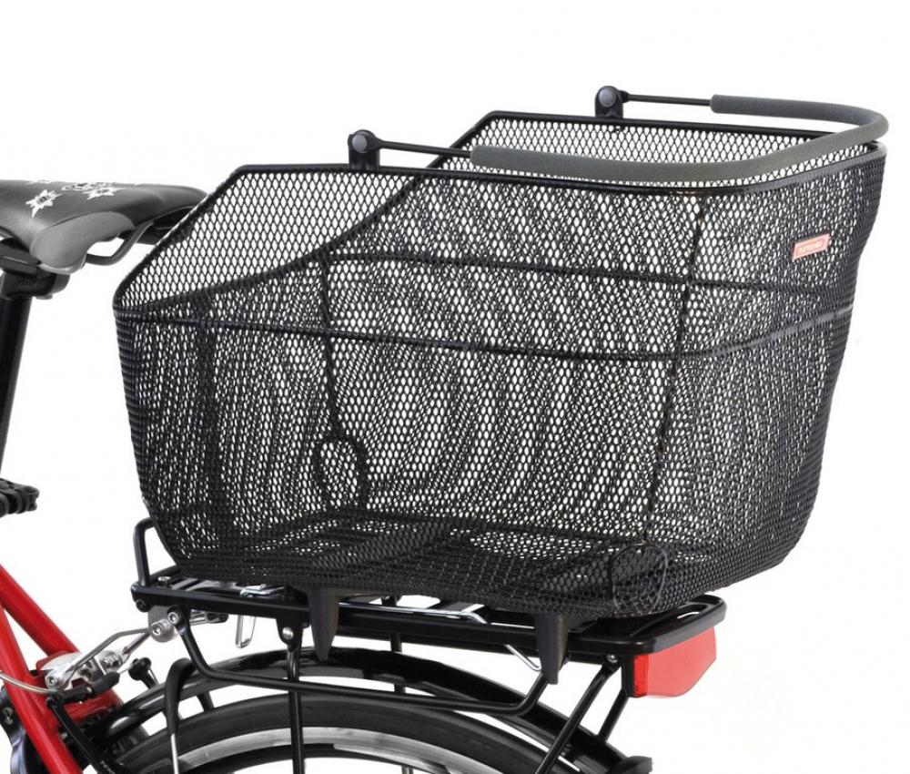 Pletscher Deluxe XXL Hinterradkorb anthrazit engmaschig auf Fahrradgepäckträger, für Pletschersystem.