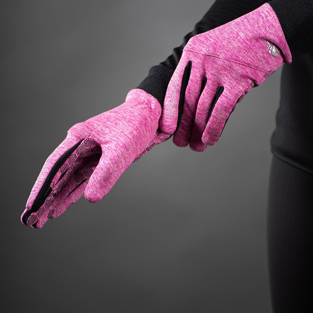 CHIBA Allround Light - Fahrradhandschuhe XS pink, Polartec-Fleece, Touchfunktion, reflektierend