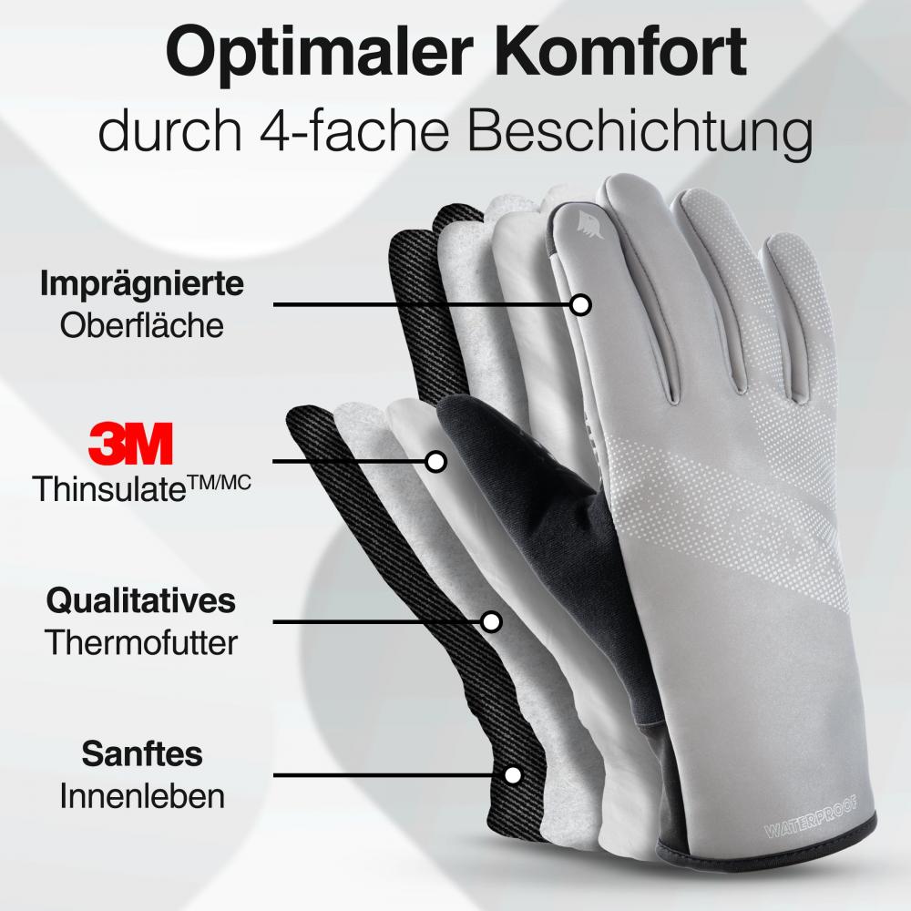 Valkental Handschuhe GloRider V2 Ultra Gr. S Silber Reflectiv