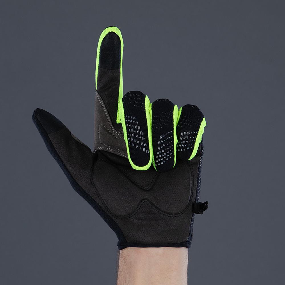 CHIBA Gel Performer - Radhandschuhe XS schwarz/neongelb, gelgepolstert, atmungsaktiv