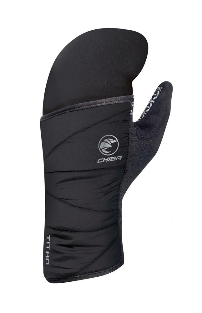 CHIBA Polarfleece Titan - Radhandschuhe schwarz S, winddicht, warm, Touchfunktion