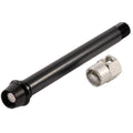 Pitlock Set 18 Fox 146mm 15mm Steckachse schwarz mit silberner Pitlock Mutter.