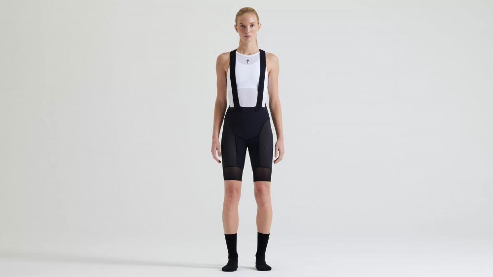 PRIME SWAT LINER BIB SHORT WMN BLK S - Damen Trägerhose mit Sitzpolster - Bibshort