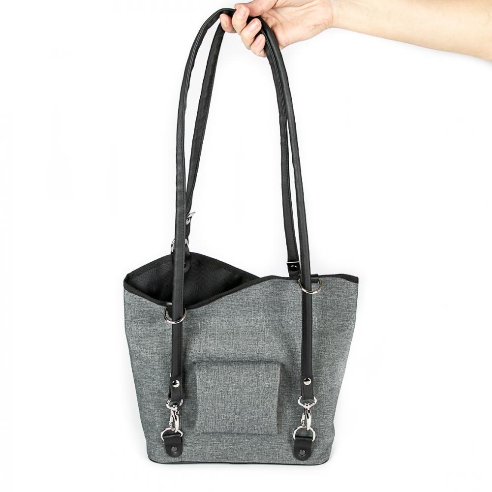 Haberland Lenkertasche Melanie grau - flexible Rucksack-Lenkertasche mit KLICKfix