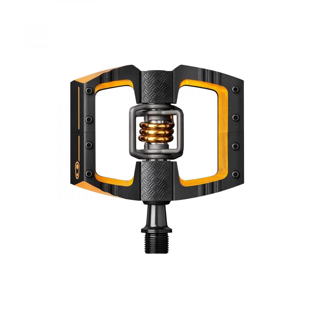 Crankbrothers Mallet DH 11 Klick-Pedal in Schwarz-Gold für Mountainbikes.