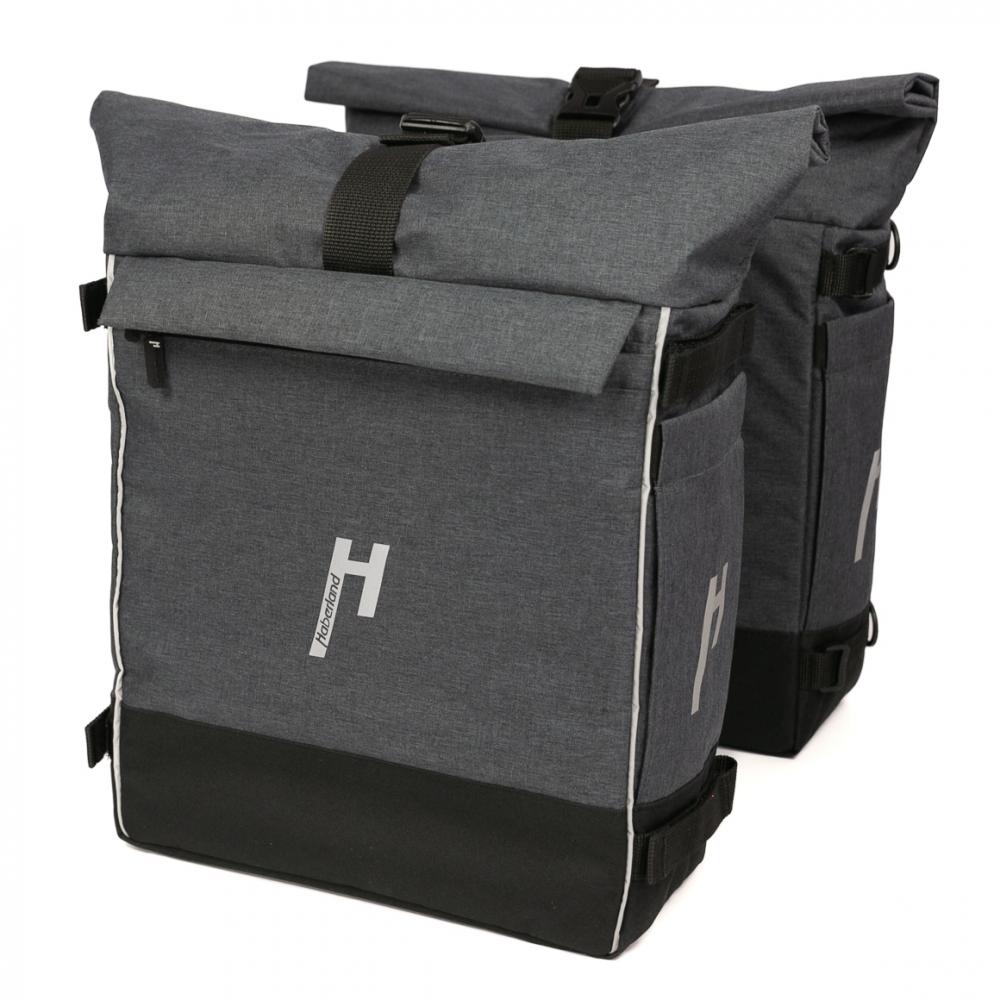Haberland Rucksack-Doppeltasche Double Loader anthrazit - flexible Gepäckträger- und Rucksacklösung