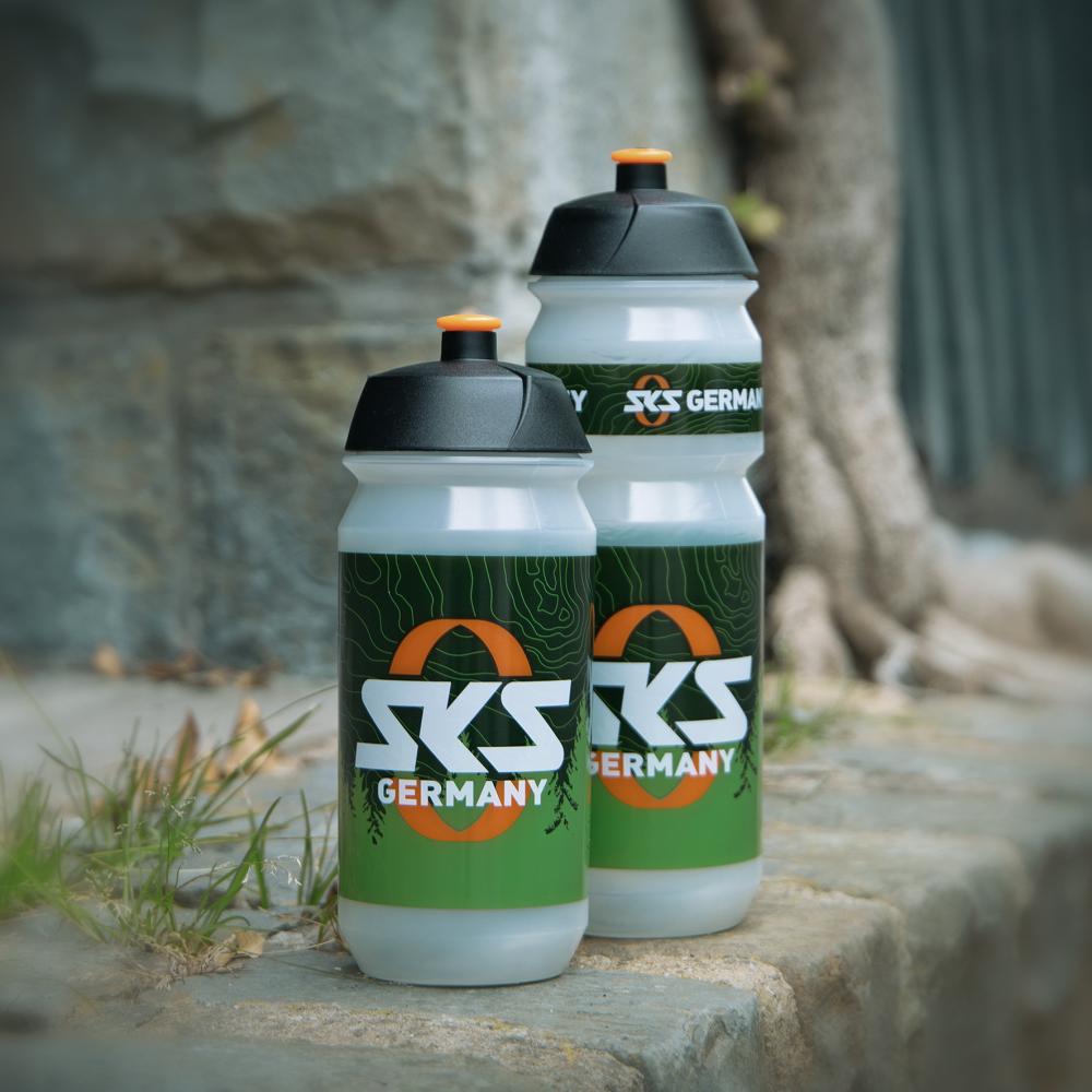 SKS BIO Trinkflasche 500ml Umweltfreundliche, BPA-freie Fahrradflasche aus biobasiertem Zuckerrohr-Kunststoff, spülmaschinengeeignet, auslaufsicheres Push-Pull-Ventil, hergestellt in Europa