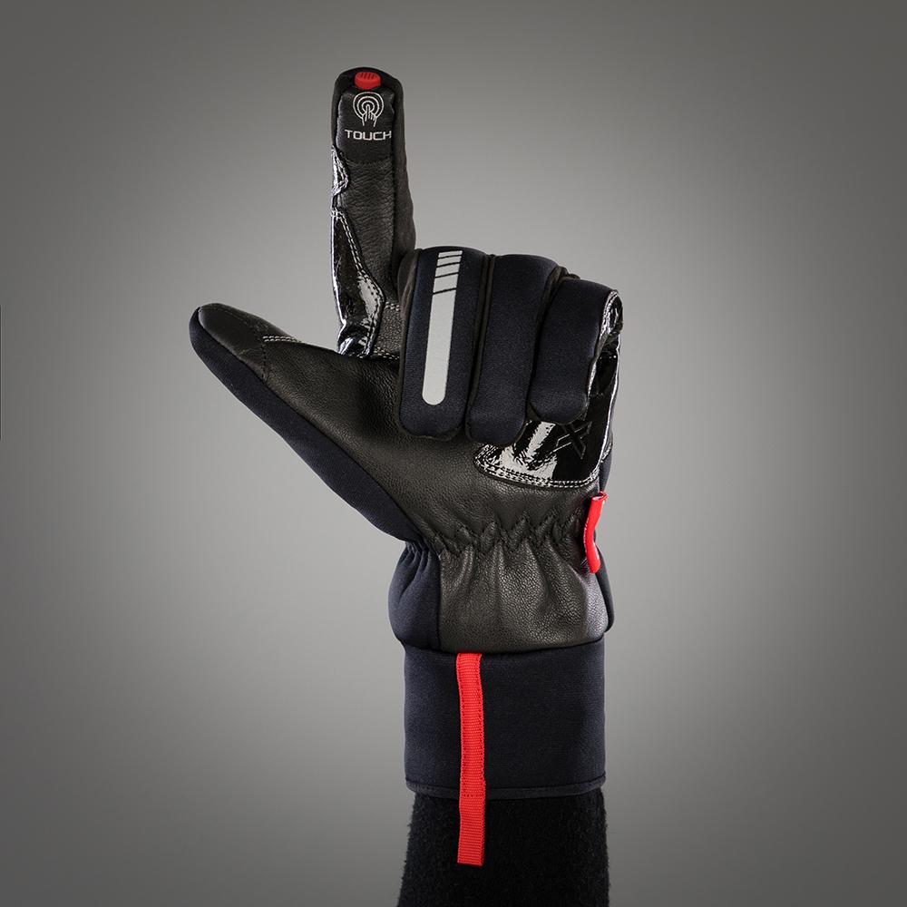 CHIBA Thermo Aktiv - winddichte, beheizbare Radhandschuhe XS schwarz