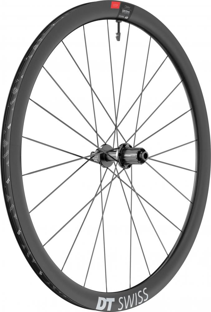 DT Swiss Laufrad ARC 1100 Dicut Disc, leichtes schwarzes Aero-Carbonlaufrad.