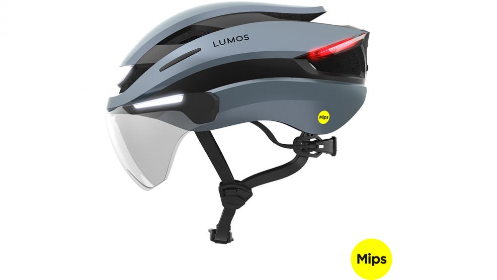 Lumos Ultra E-Bike MIPS Helm Space Blue M/L, Integrierte COB-LEDs, Blinker, Bremslicht, MIPS, Visier