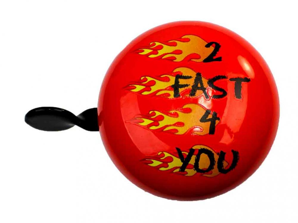 bbeBells Fahrradklingel "2 FAST 4 YOU" 60mm, für Lenker 1,72,5cm, auffälliges Design, langlebige Metallverschraubung, laut und stilvoll
