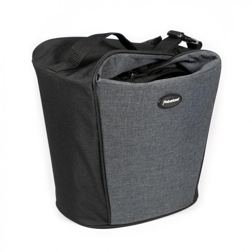Haberland Lenkertasche Britta anthrazit/schwarz - praktische Lenkertasche mit KLICKfix