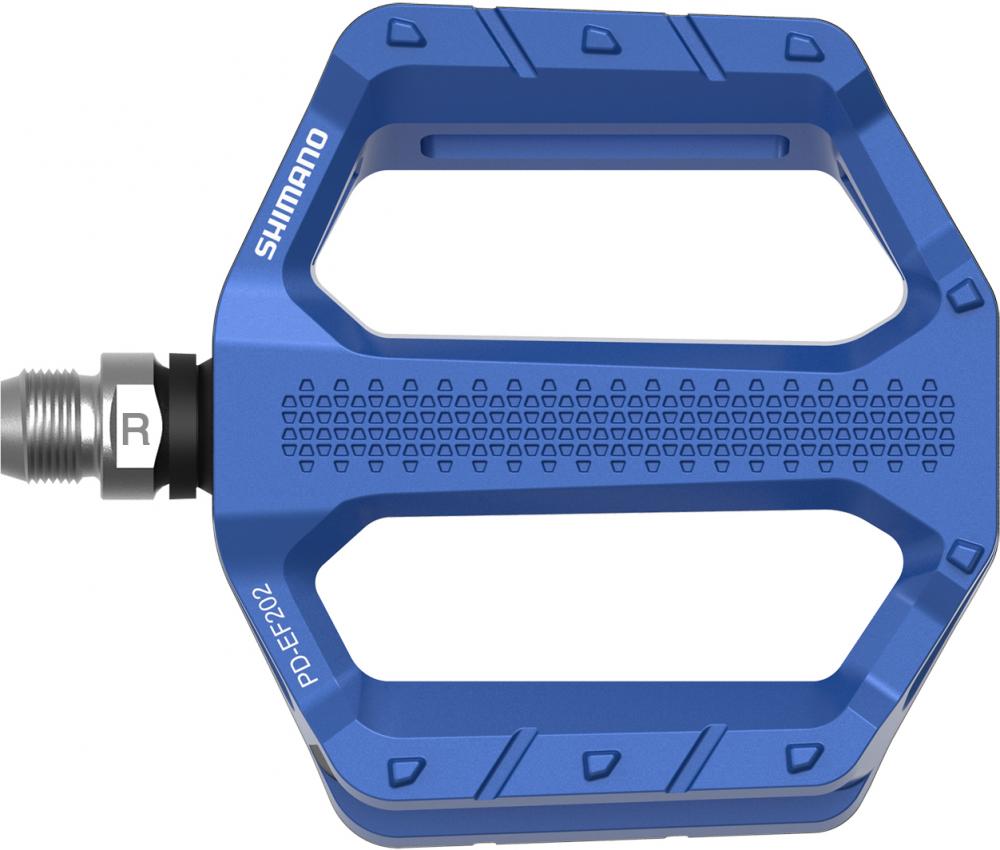 SHIMANO Pedal PD-EF202 Flat Pedal Blau - Plattformpedal für Alltag und Freizeit