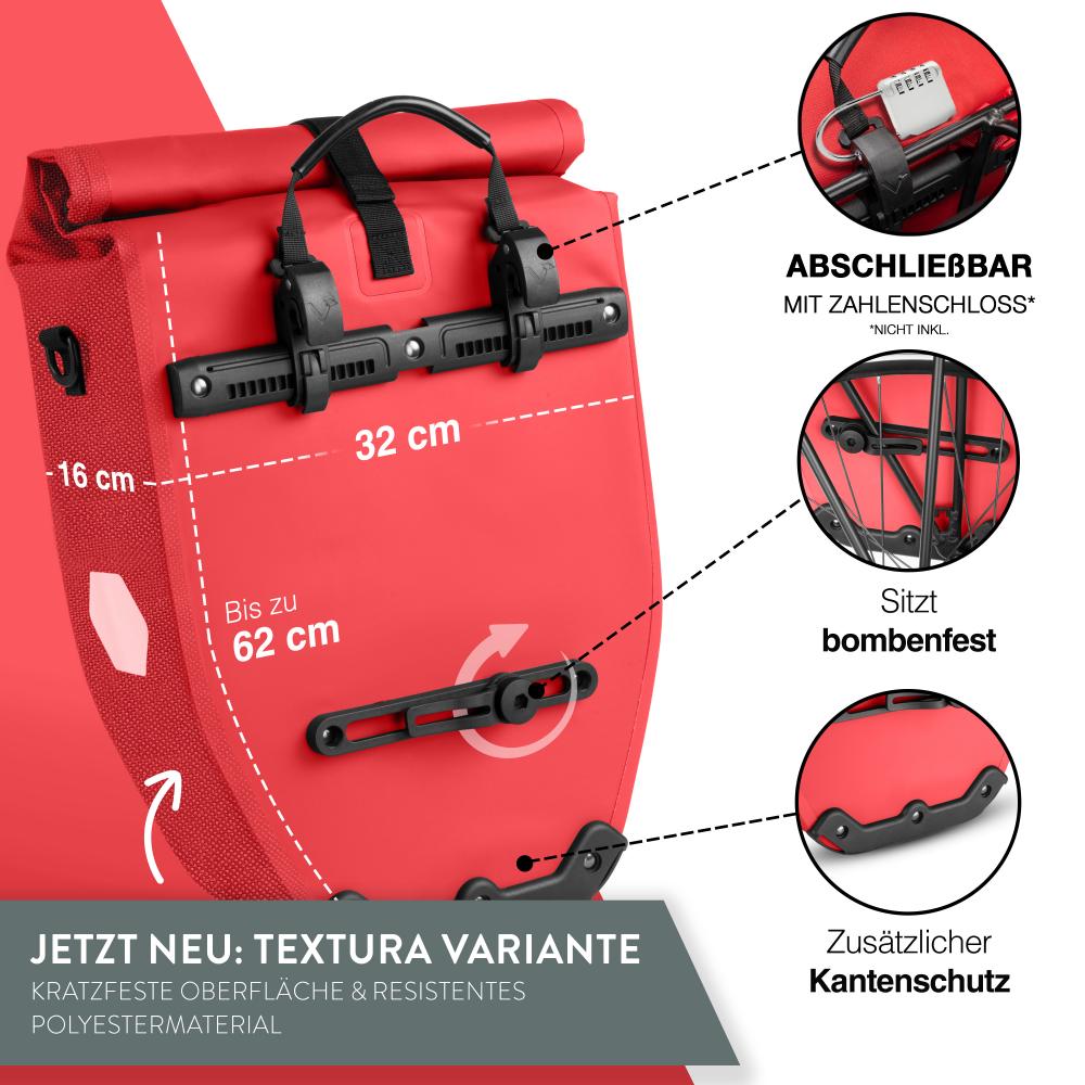 Valkental Gepäckträgertasche ValkBasic rot 28L