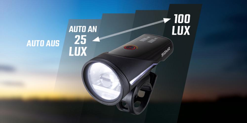 Sigma Licht AURA 100 USB & BLAZE Link Fahrradlicht-Set - 100 Lux Scheinwerfer mit Bremslicht