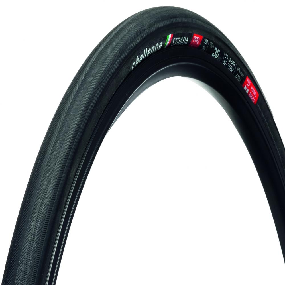 Challenge Road-Reifen Strada Pro Handmade Clincher 30-622 Schwarz/schwarz - schneller Komfort mit High-Grip