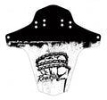 Reverse Components MTB Schutzblech Mudfender in Schwarz-Weiß mit Faust- und Ketten-Grafik, universell montierbar.