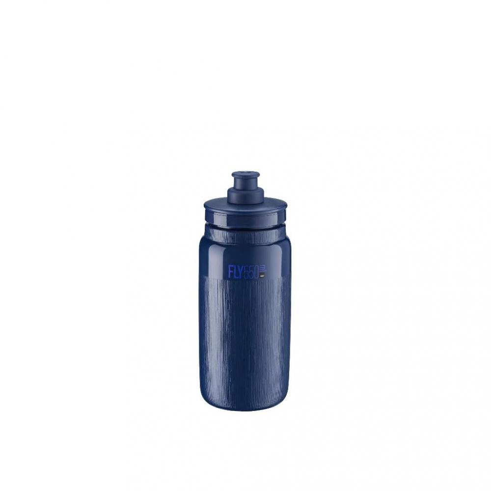 ELITE Fly Tex Trinkflasche dunkelblau 550ml, ultraleichte Sportflasche für Radsport mit schneller Flüssigkeitsabgabe.