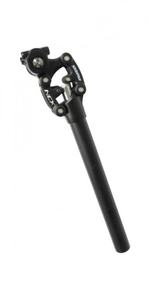 SR Suntour SP12-NCX Federsattelstütze schwarz 31,6x350mm, 50mm Federweg, Parallelogramm-System, 65-95kg.