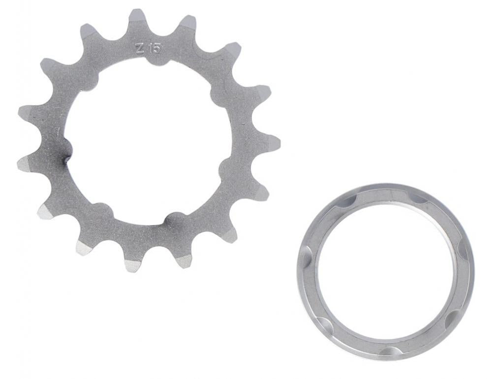 XLC Single Speed Ritzel 15 Zähne 1/8" matt verchromt mit Träger