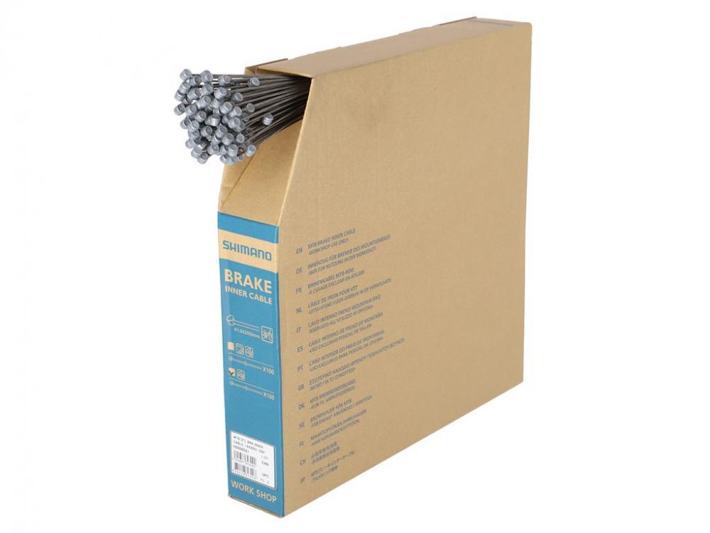 SHIMANO 100 Stück MTB Stahl Bremszug Großpackung für Werkstatt und Service in offener Box.