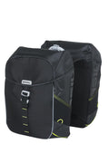 Basil Miles Doppelpacktasche schwarz-lime, wasserdicht, 34l für Fahrrad.