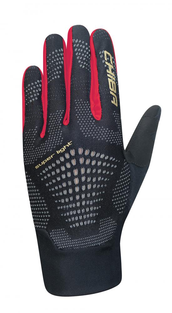 CHIBA Superlight - Radhandschuhe schwarz/rot, XL, leicht & atmungsaktiv