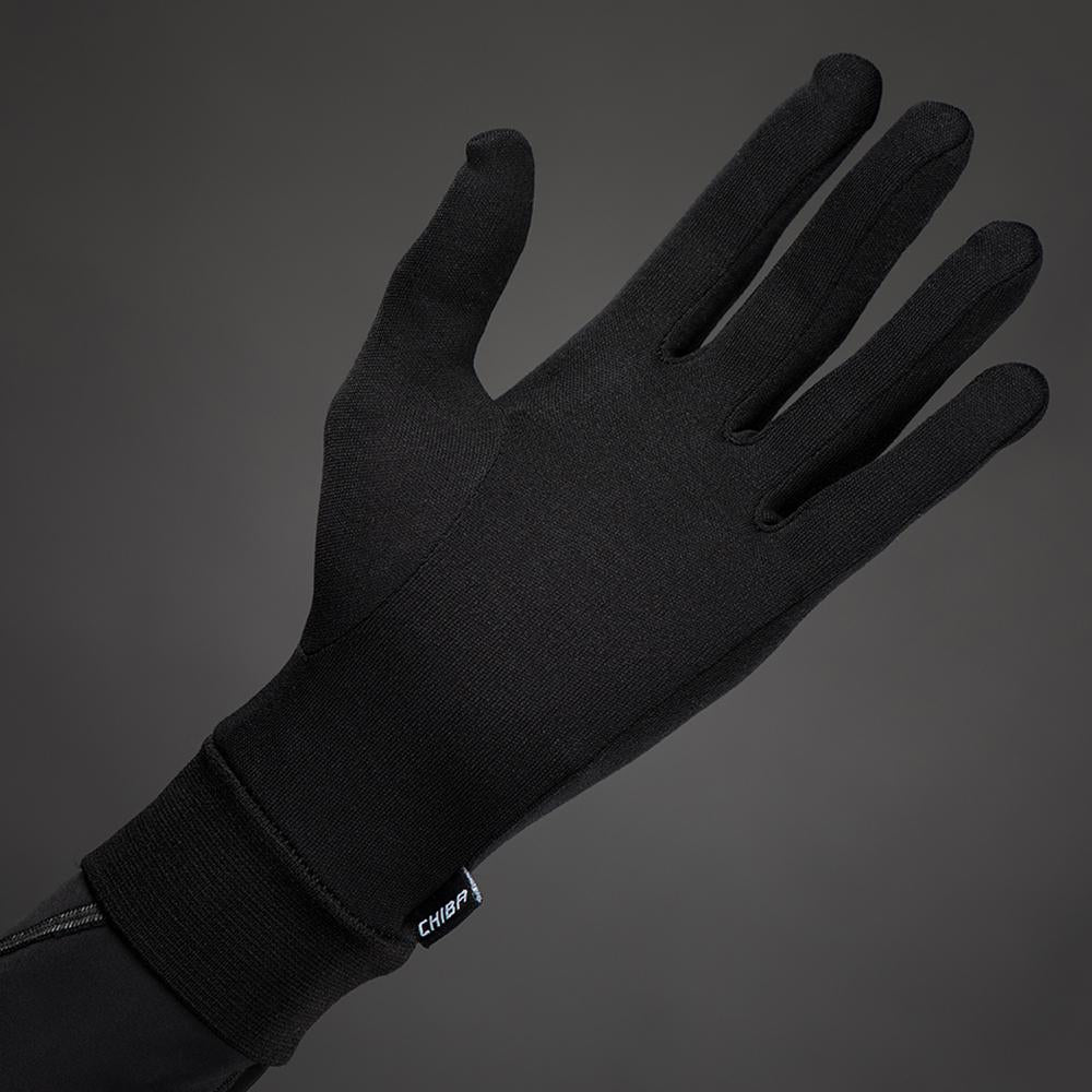 CHIBA Seiden Handschuh - Unterziehhandschuh schwarz XL, Touchfinger, extra leicht